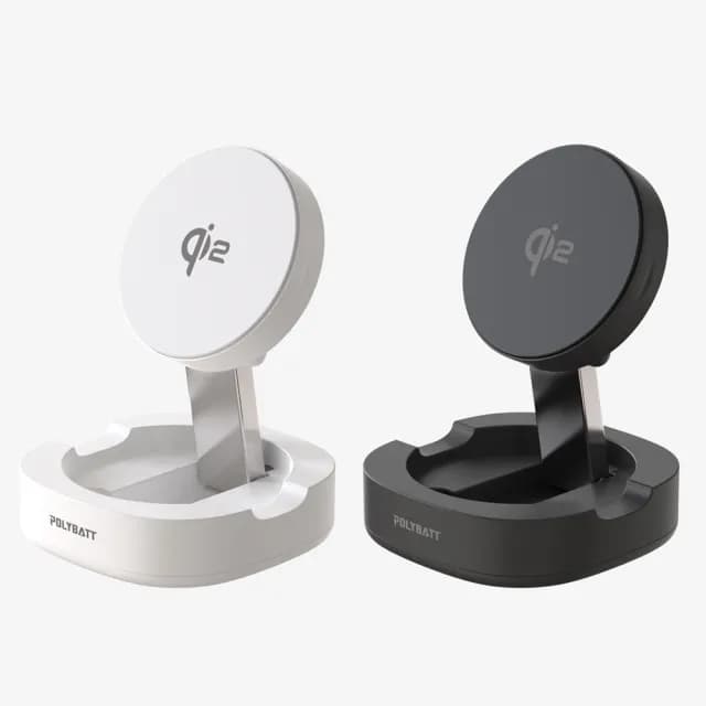 【POLYBATT】Qi2認證 15W二合一折疊式磁吸無線充電座(手機/耳機)