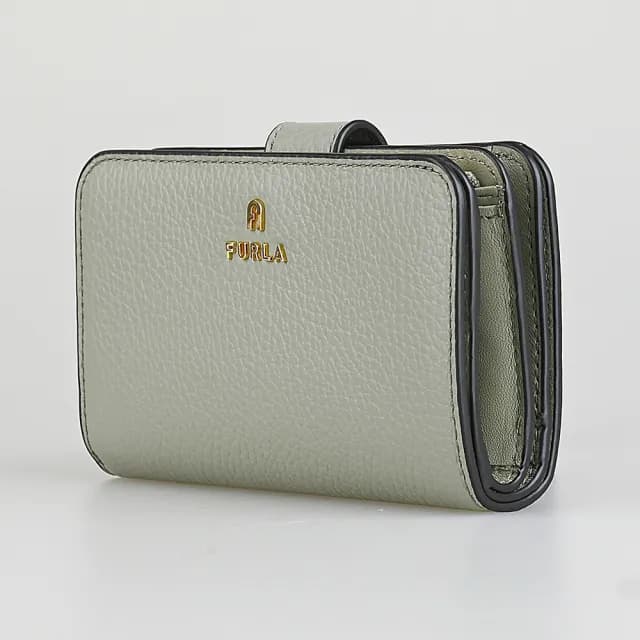 【FURLA 芙拉】FURLA Camelia雙折拉鍊零錢包釦式中夾(龍舌蘭)