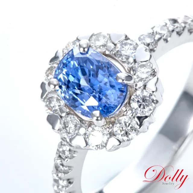 【DOLLY】1.50克拉 天然矢車菊蘭藍寶石14K金鑽石戒指-010(母親節 長輩送禮 交換禮物首選)