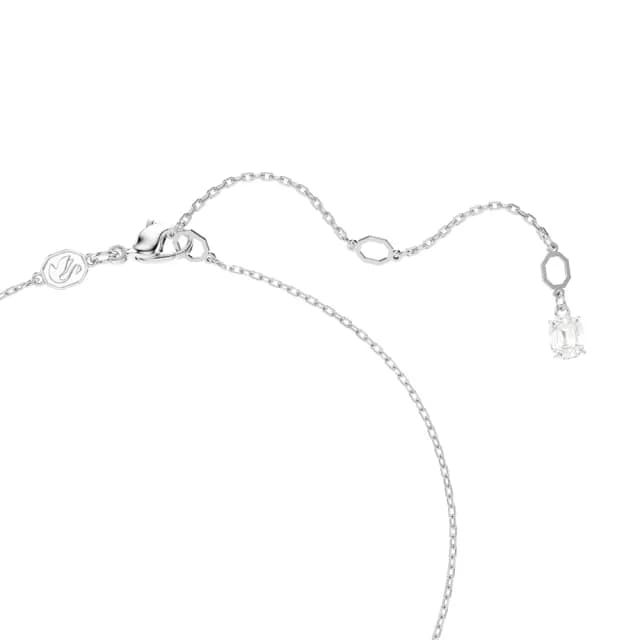 【SWAROVSKI 施華洛世奇】Idyllia 鏈墜 混合式切割 雪花 白色 鍍白金色