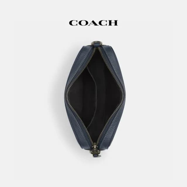 【COACH】蔻馳官方直營 JAYDEN魚印花斜背手袋-青銅色硬體/丹寧藍色 混合色(CT870)