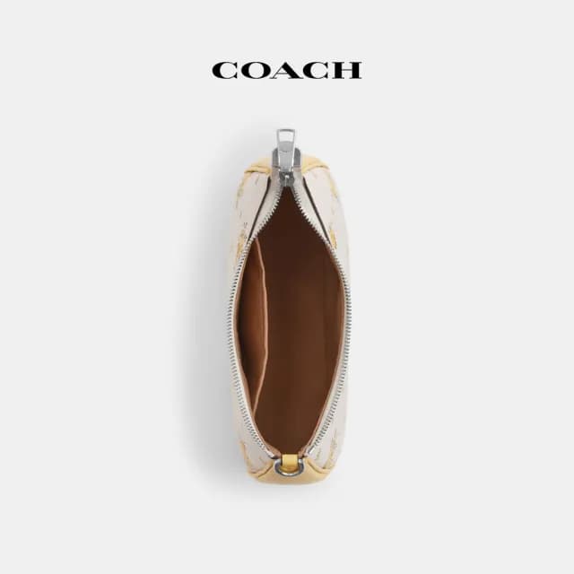 【COACH】蔻馳官方直營 TERI花卉印花單肩手袋-銀色硬體/白堊彩(CAL45)