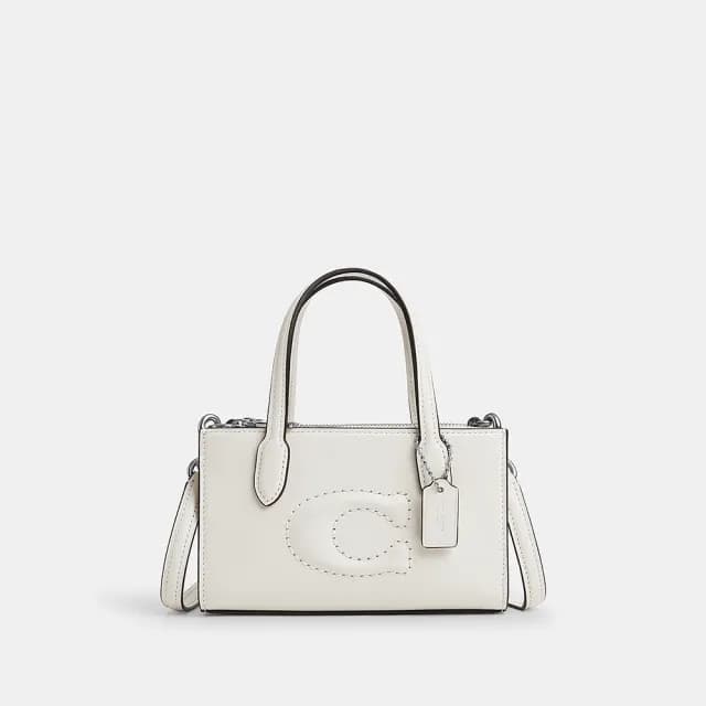 【COACH】蔻馳官方直營 NINA迷你托特包 托特手袋-白堊色(CT804)