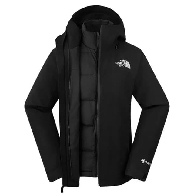 【The North Face】女 GORE-TEX 防風防水透氣二件式連帽外套_亞洲版型.風雨衣(83RU-4H0 宇宙黑 V)
