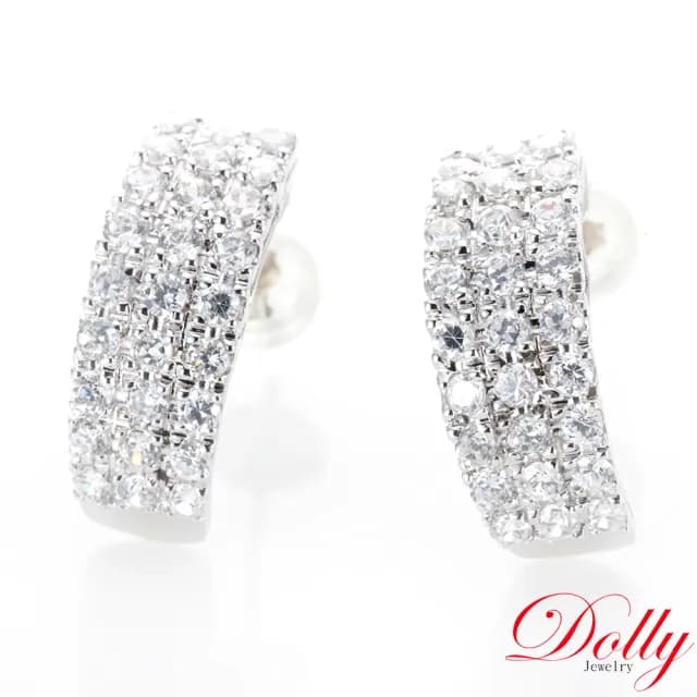 【DOLLY】2.20克拉 天然鑽石 F/VS2 18K金鑽石耳環(情人節 長輩送禮首選)