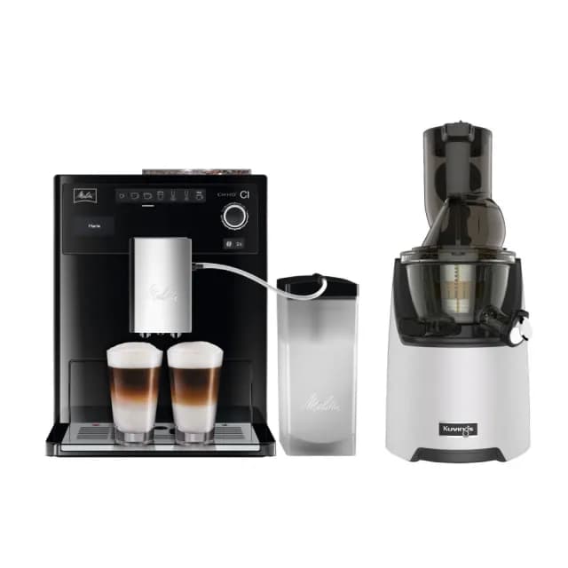 【Melitta】CI全自動義式拿鐵咖啡機+Kuvings慢磨機組(618獨家限定組合)