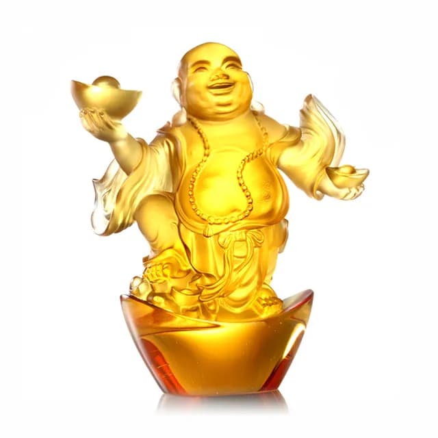 【琉璃工房 LIULI】呵呵小彌勒 入厝禮/轉任/感謝(送禮/琉璃/禮物/水晶/藝術品/禮贈/企業)