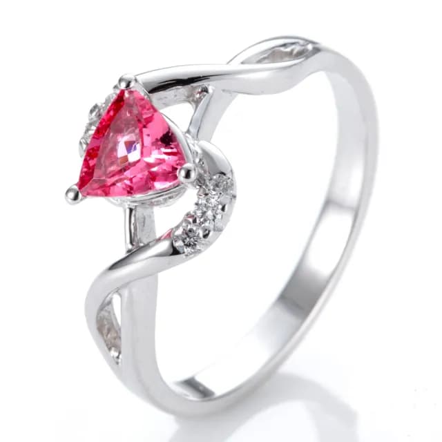 【DOLLY】18K金 天然豔彩霓虹尖晶石鑽石戒指(母親節 長輩送禮 交換禮物首選)