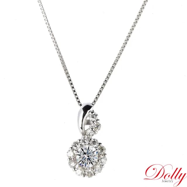 【DOLLY】0.50克拉 天然鑽石 F/VS2 完美車工14K金鑽石項鍊-005(母親節 長輩送禮 交換禮物首選)