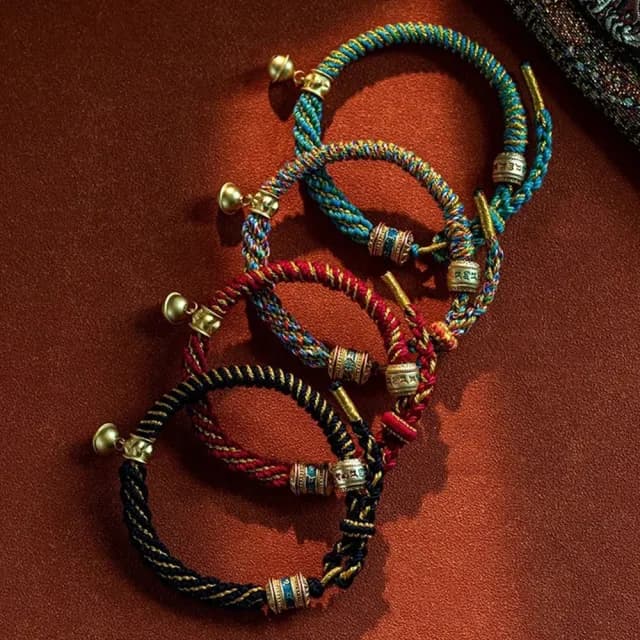 【LEESA】雙11 金剛結\六字真言手繩\五彩繩\保平安\手工編織\紅繩手鍊\本命年\五行開運\手鍊\轉