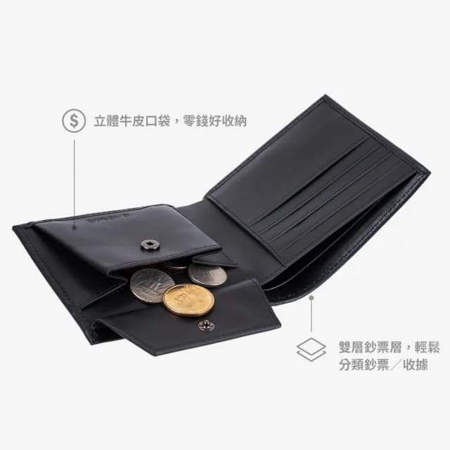 【BAGMIO】情人節禮物 真皮包包  牛皮4卡零錢包短夾(熱賣商品)