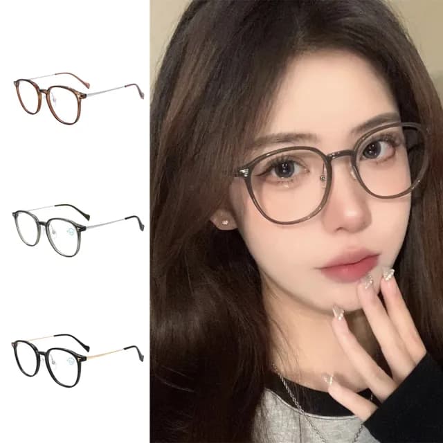 【LEESA】情人節禮物 方圓框眼鏡\無度數眼鏡\眼鏡框\女生眼鏡\顯臉小\素顏眼鏡\圓臉適合\眼鏡\透明框眼鏡\ 