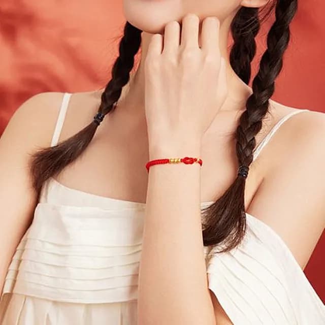 【Penny珮妮】黃金999一生一世轉運金珠紅色手繩(母親節 送女友 交換禮物 生日 情人節 尾牙 新年 結婚)