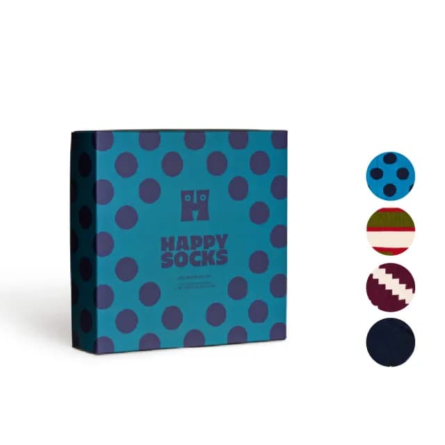 【Happy Socks】Holiday Gift系列-新復古4入組(時尚款/穿搭款/禮物)