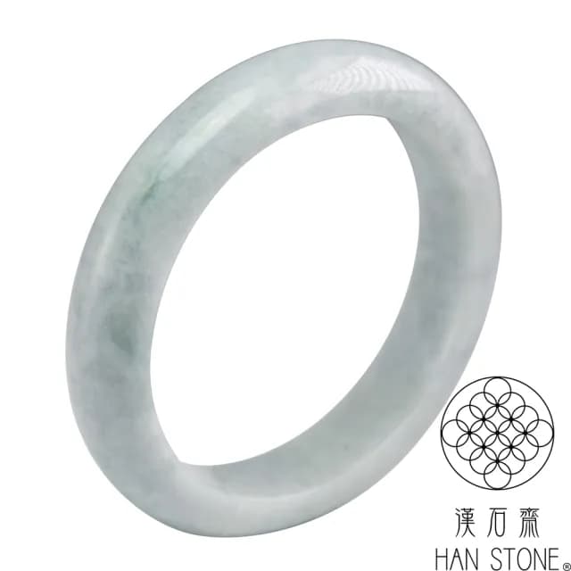 【漢石齋】情人節禮物 天然翡翠A貨 手鐲玉鐲 淺春帶彩飄花種(手圍17.8/版寬13.7mm)