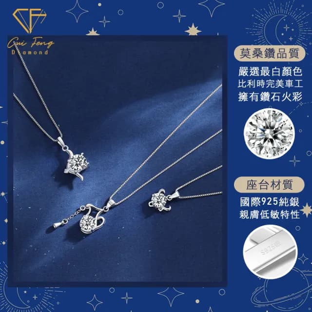 【CF鑽飾】限定新品 獅子座 星座款 莫桑鑽(項鍊 1克拉 七夕 情人節 送禮 生日)