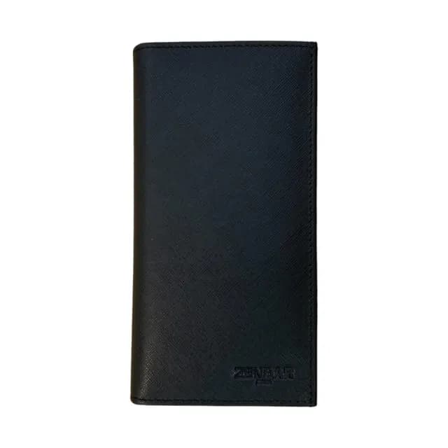 【ZENDAR】限量1折 頂級小牛皮十字紋18卡對開長夾 尼亞系列 全新專櫃展示品(七夕情人節禮物 送禮 男夾)