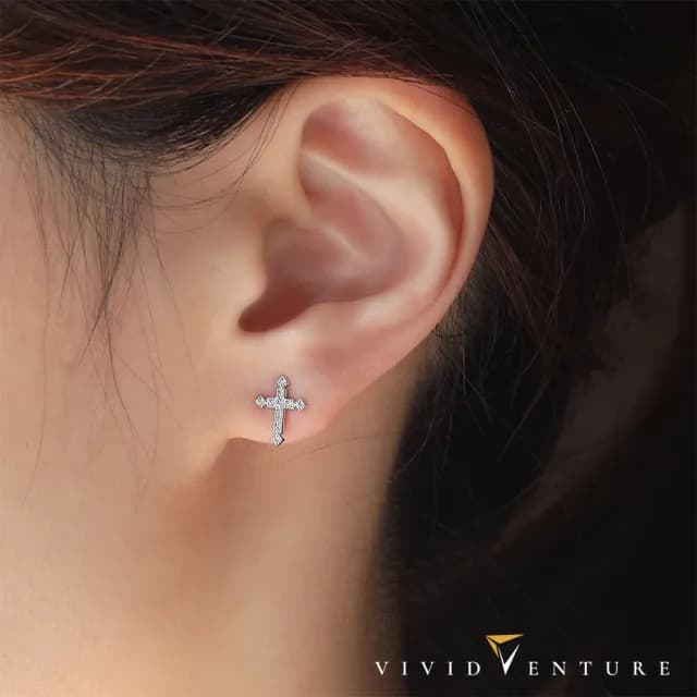 【Vividventure 亞帝芬奇】14K 10分 天然鑽石 鑽石 耳環 任選 恩典記號 NO.56(白K金色/玫瑰金色/黃K金色)