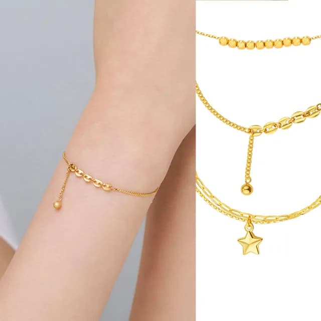 【Just Gold 鎮金店】輕奢 黃金手鍊/項鍊(任選-網路限定)