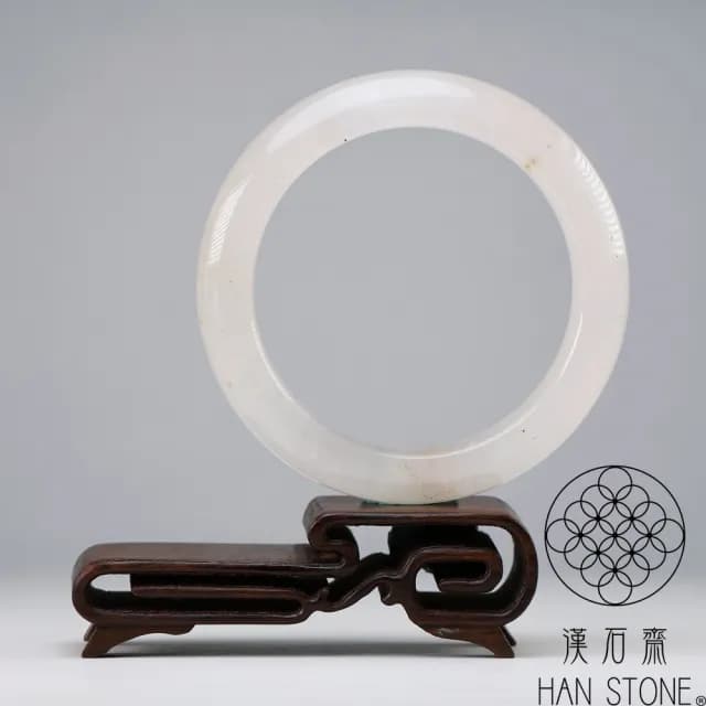 【漢石齋】情人節禮物 天然水沫玉 手鐲玉鐲(手圍18.3/版寬12.9mm)