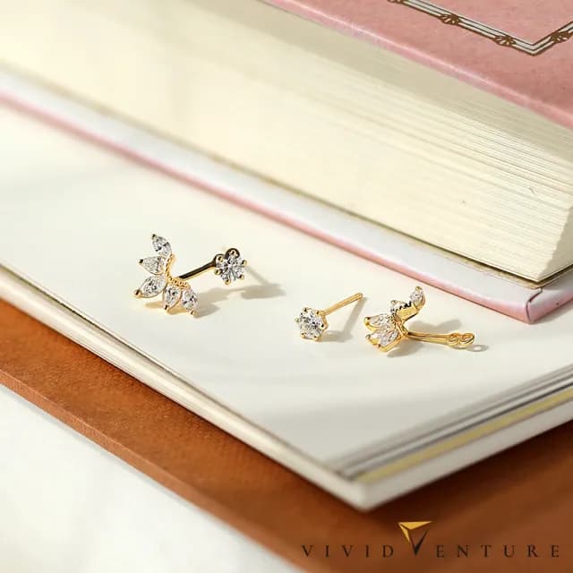 【Vividventure 亞帝芬奇】14K 70分 天然鑽石 鑽石 耳環 任選 光傾一瞬(玫瑰金色/黃K金色)