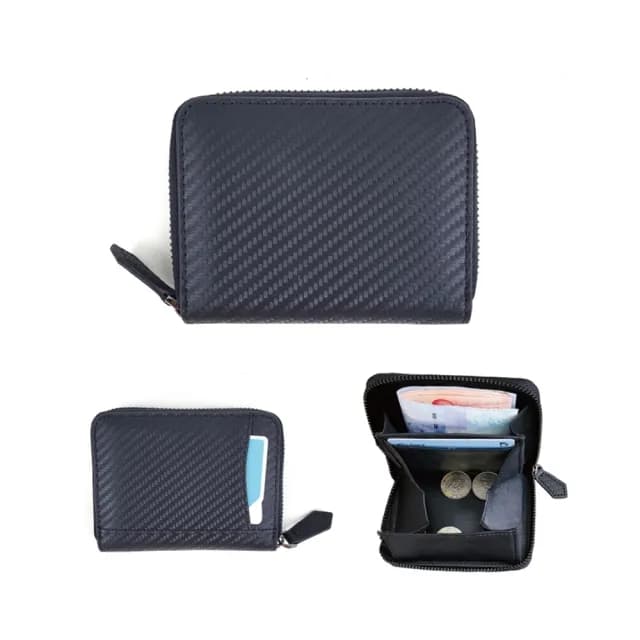 【玩皮工坊】 碳纖維牛皮零錢包  LH1114 男士零錢包(單色可選)