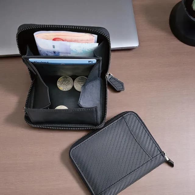 【玩皮工坊】 碳纖維牛皮零錢包  LH1114 男士零錢包(單色可選)