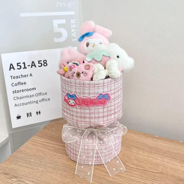 【天使愛美麗】卡通玩偶花束 公仔毛絨花束創意禮物(情人節 母親節 教師節 畢業 婚禮)