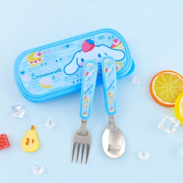 【優貝選】三麗鷗 酷洛米/美樂蒂/布丁狗/大耳狗/帕恰狗 兒童學習叉匙餐具套組(平輸品)