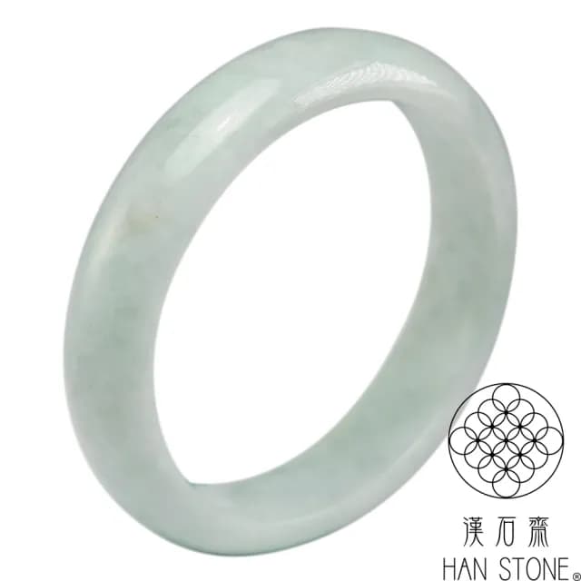 【漢石齋】情人節禮物 天然翡翠A貨 手鐲玉鐲 飄花種 福 利 品(手圍18.4/版寬15.1mm)