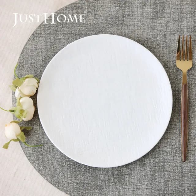 【Just Home】北歐織紋陶瓷碗盤餐具5件組-兩色可選(可微波 碗 飯碗 碗盤 餐盤 湯盤 送禮)