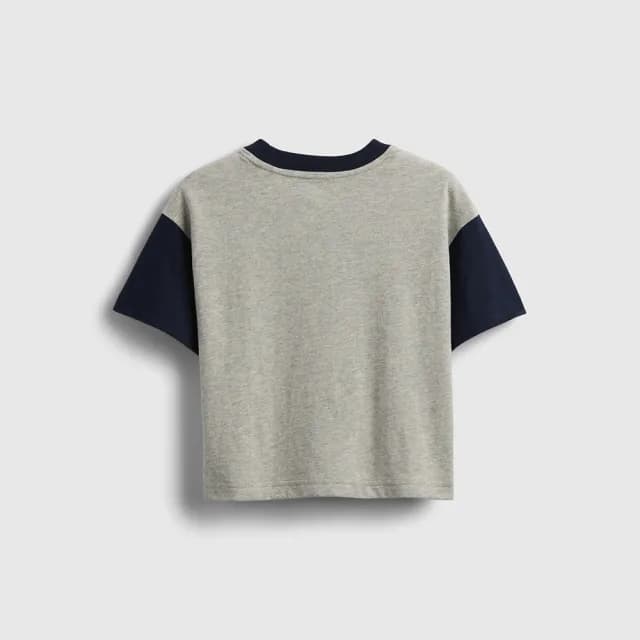 【GAP】男幼童裝 Logo純棉印花圓領短袖T恤-灰色(779239)