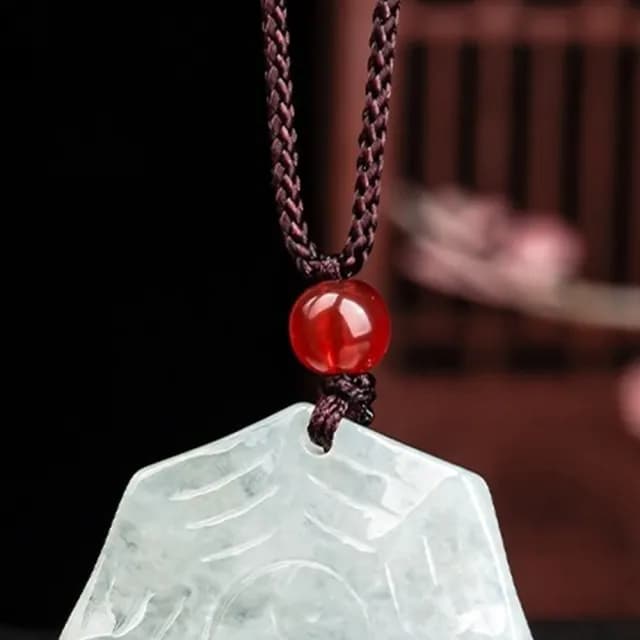 【KT DADA】玉石項鍊 玉珮 飾品 翡翠 護身符 招財納福 保平安 男女同款 送媽媽 八卦玉 八卦項鍊 吊墜