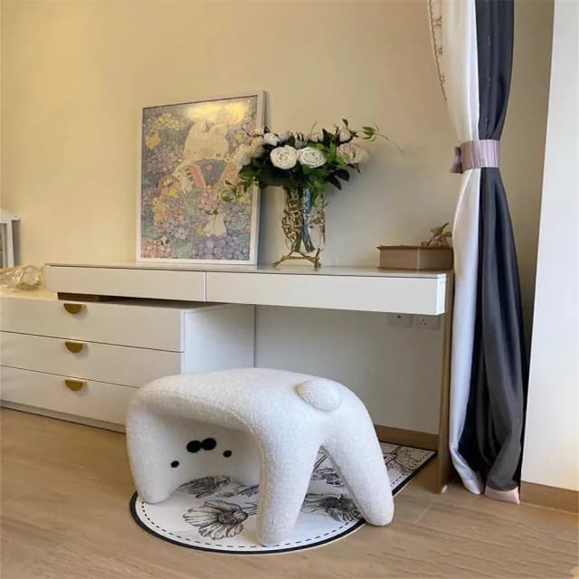 【超微米】奶油風貓咪換鞋凳 客廳落地擺件 可愛家居裝飾品 凳子 搬新家喬遷新居生日禮物(貓咪換鞋凳)