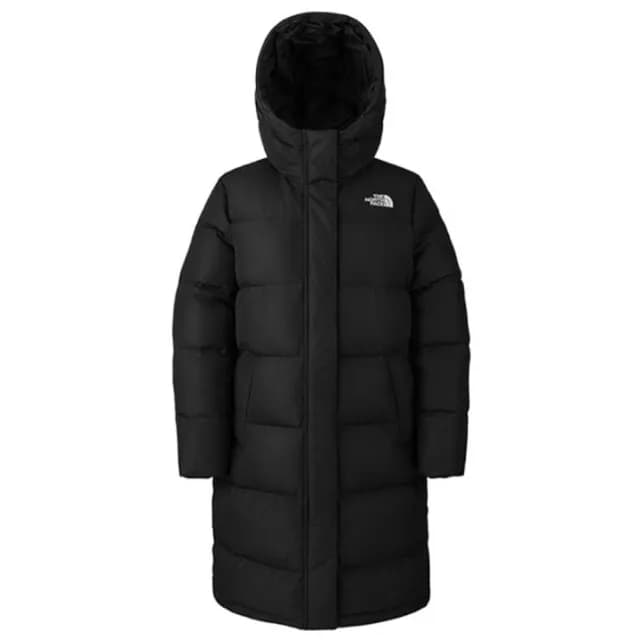 【The North Face】女 WINDWALL 防風防潑水保暖羽絨連帽長版外套.長大衣.雪衣(81SA-JK3 太空黑 V)