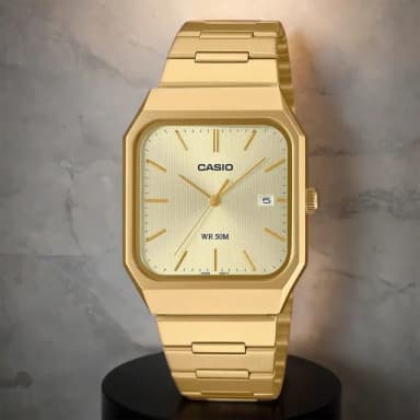【CASIO 卡西歐】方形日期指針手錶 不鏽鋼帶 考試錶 學生錶 畢業禮物 送禮(MTP-B185G-9AV)