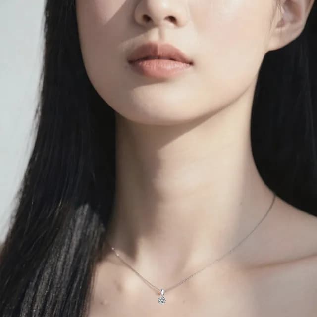 【Luster】情人節禮物!現貨!10分 D/VS 培育鑽 純銀 鑽石項鍊(讓愛閃耀寵愛自己每一刻)