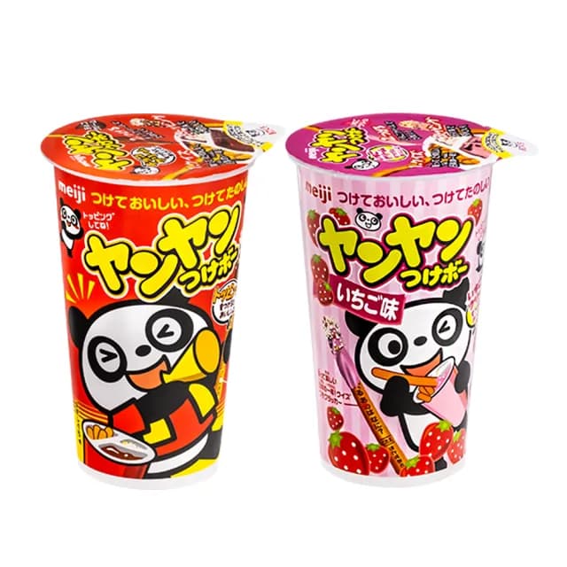 【Meiji 明治】洋洋棒餅乾 附糖粒 巧克力/草莓口味(杯裝*4入)