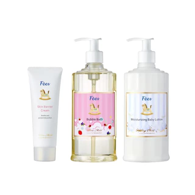 【Fees 法緻】嬰兒泡泡露300ml+滋潤保濕乳液300ml+安撫全效修護霜70ml