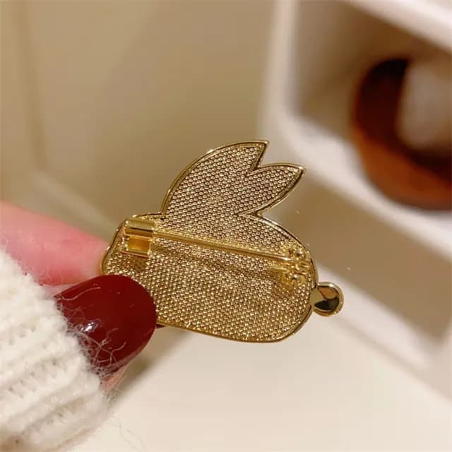 【巴黎精品】現貨秒發 貝殼胸針兔子別針(可愛生肖天然貝殼生日情人節禮物女飾品a1ah4)