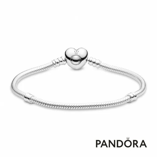 【Pandora官方直營】Moments愛心釦頭手鏈