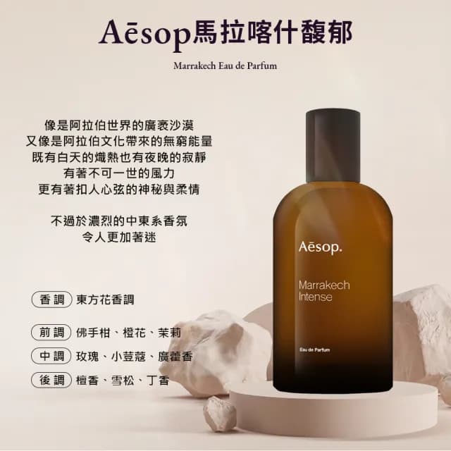 【Aesop】香水 100ml(國際航空版/熾香水/悟香水/馬拉喀什馥郁)