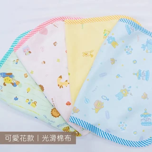 【Oluna 歐露娜】童馨 開扣式 圍兜 口水巾(可愛花圖案 背布防水 台灣製造 圍兜兜 吃飯巾)