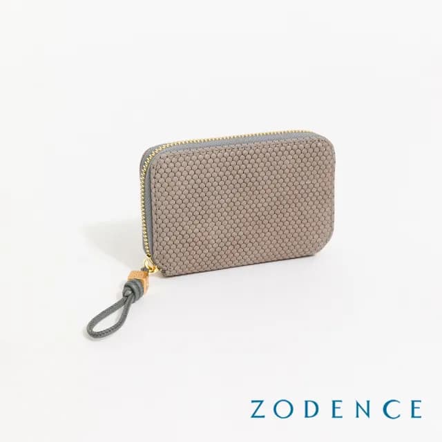 【ZODENCE 佐登司】SHELL進口真皮貝殼紋理卡片零錢包(多色/真皮/2025新款上市)