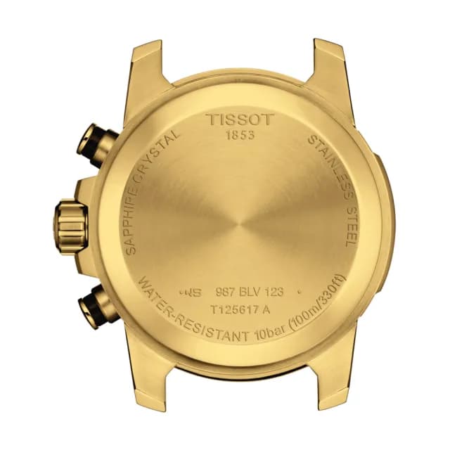 【TISSOT 天梭】黑金時尚 三眼計時腕錶  畢業禮物 送禮 推薦(T1256173305101)
