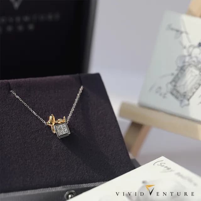 【Vividventure 亞帝芬奇】史努比 14K 40分 天然鑽石 鑽石 項鍊 星光夢境(SNOOPY聯名系列 NO.022)