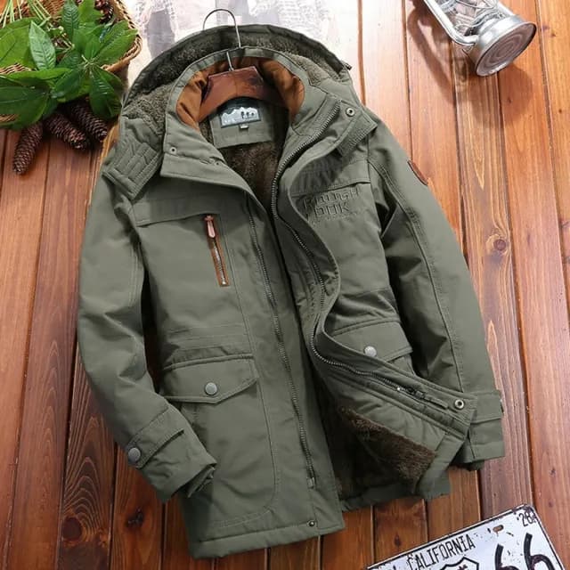 【巴黎精品】父親節禮物 軍裝外套復古工裝古著(連帽機能工裝加絨男夾克4色a1hg29)