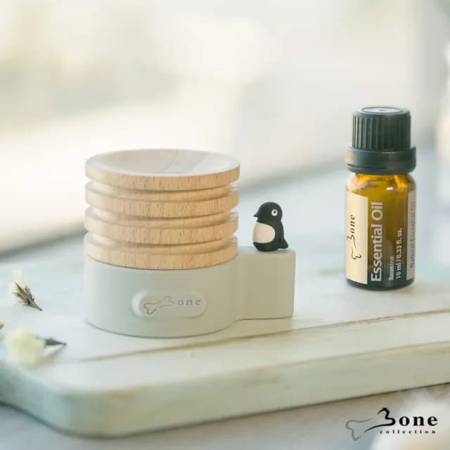 【Bone 蹦克】原木擴香台-企鵝/鴨子/麋鹿/貓咪/貓頭鷹/薑餅人巴頓(香氛 精油 療癒小物 生肖龍送禮推薦)