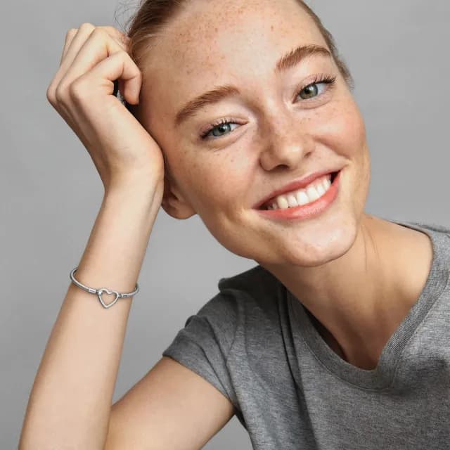 【Pandora官方直營】心形釦蛇形手鏈