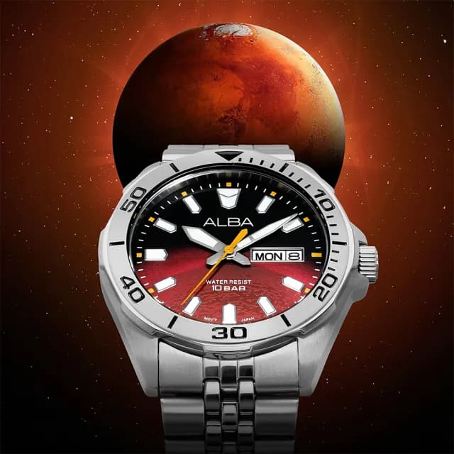 【ALBA】雅柏 限量版星系宇航 Mars 火星手錶 男錶-42mm 禮物 送禮 推薦(AV3581X1/VJ43-X044R)